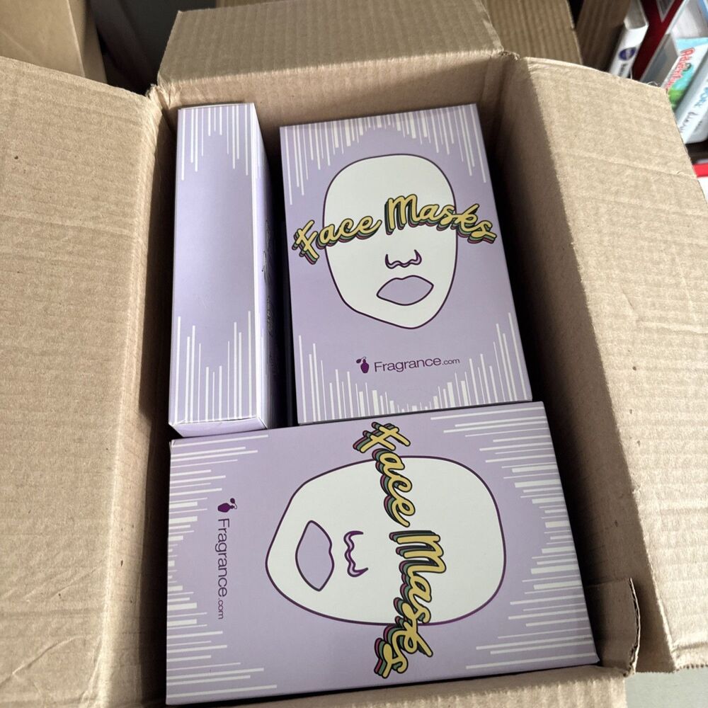 12 Face Masks Fragrance.Com Rose Aloe Charcoal Tea Tree Vitamin C Green Tea...